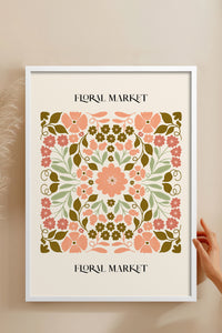 HOMEPACK Ahşap Çerçeveli Tablo Çerçeveli Poster Sanatsal Modern Duvar Dekoru FLOWER-169