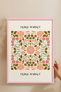 HOMEPACK Ahşap Çerçeveli Tablo Çerçeveli Poster Sanatsal Modern Duvar Dekoru FLOWER-169