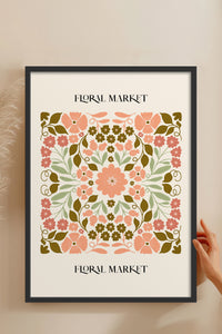 HOMEPACK Ahşap Çerçeveli Tablo Çerçeveli Poster Sanatsal Modern Duvar Dekoru FLOWER-169