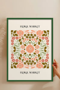 HOMEPACK Ahşap Çerçeveli Tablo Çerçeveli Poster Sanatsal Modern Duvar Dekoru FLOWER-169