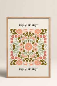 HOMEPACK Ahşap Çerçeveli Tablo Çerçeveli Poster Sanatsal Modern Duvar Dekoru FLOWER-169