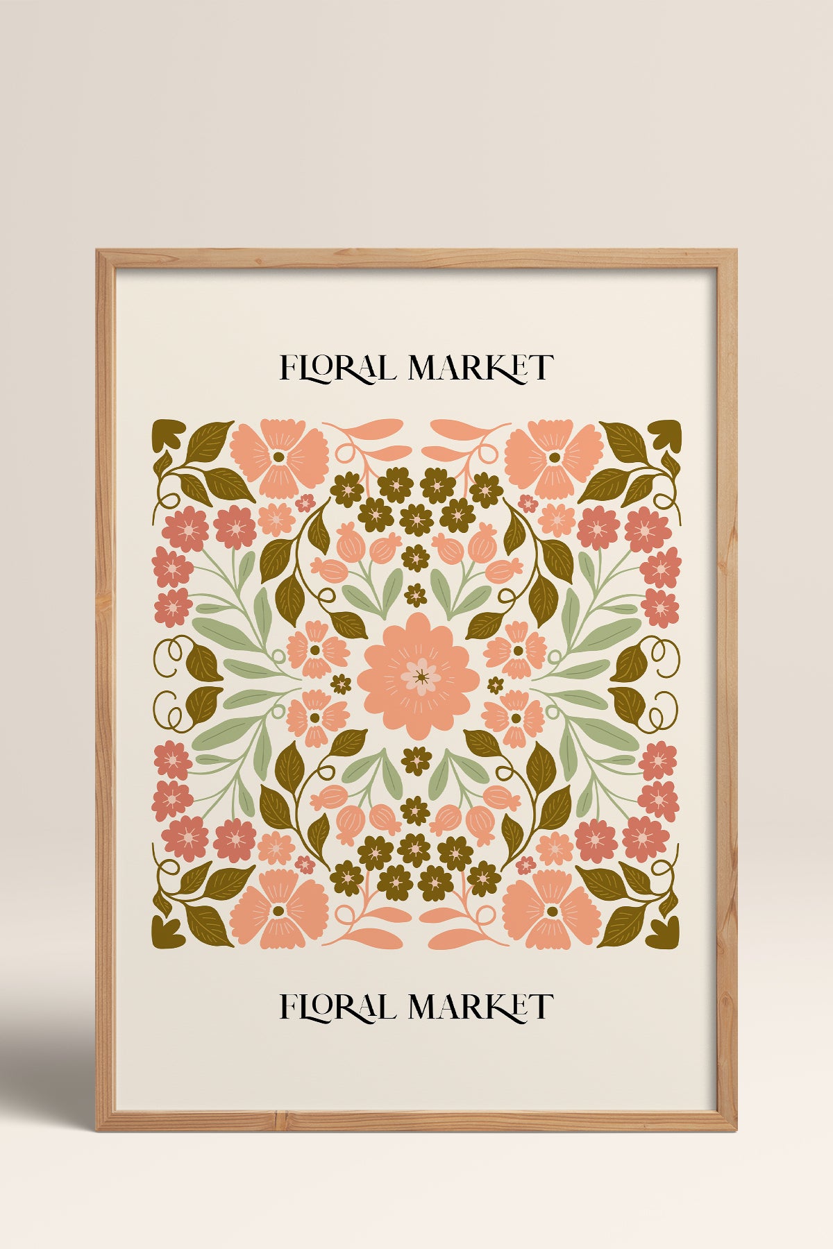 HOMEPACK Ahşap Çerçeveli Tablo Çerçeveli Poster Sanatsal Modern Duvar Dekoru FLOWER-169