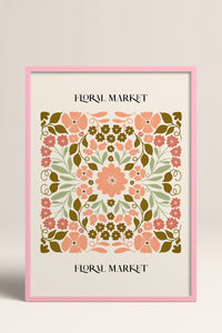 HOMEPACK Ahşap Çerçeveli Tablo Çerçeveli Poster Sanatsal Modern Duvar Dekoru FLOWER-169