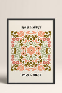 HOMEPACK Ahşap Çerçeveli Tablo Çerçeveli Poster Sanatsal Modern Duvar Dekoru FLOWER-169