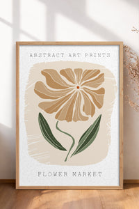 HOMEPACK Ahşap Çerçeveli Tablo Çerçeveli Poster Sanatsal Modern Duvar Dekoru FLOWER-17