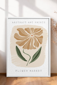 HOMEPACK Ahşap Çerçeveli Tablo Çerçeveli Poster Sanatsal Modern Duvar Dekoru FLOWER-17