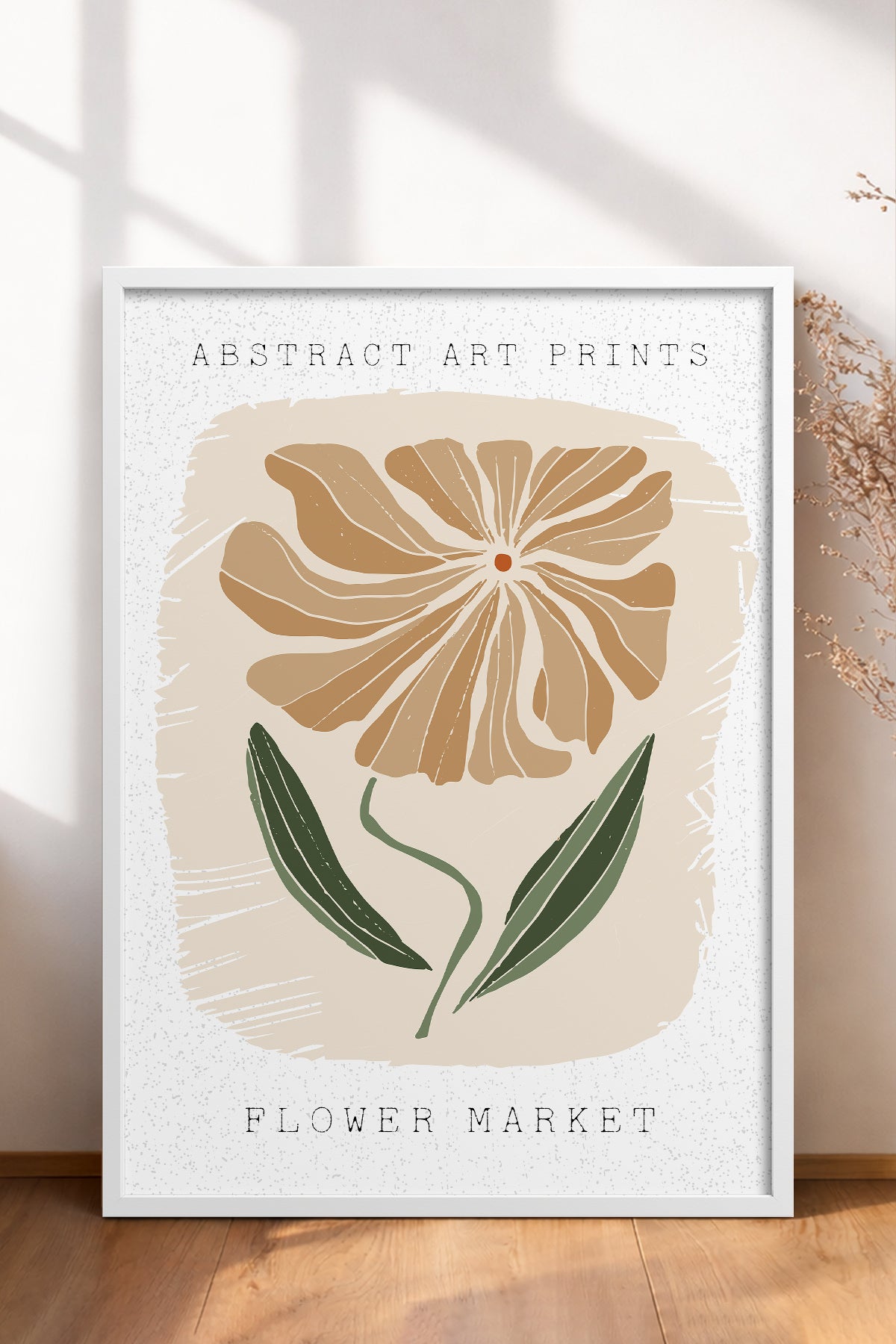 HOMEPACK Ahşap Çerçeveli Tablo Çerçeveli Poster Sanatsal Modern Duvar Dekoru FLOWER-17