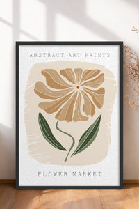 HOMEPACK Ahşap Çerçeveli Tablo Çerçeveli Poster Sanatsal Modern Duvar Dekoru FLOWER-17