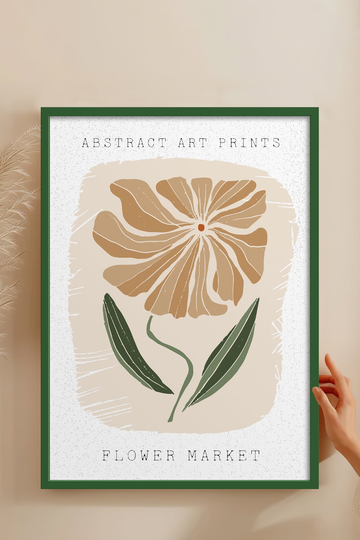 HOMEPACK Ahşap Çerçeveli Tablo Çerçeveli Poster Sanatsal Modern Duvar Dekoru FLOWER-17