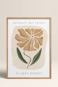 HOMEPACK Ahşap Çerçeveli Tablo Çerçeveli Poster Sanatsal Modern Duvar Dekoru FLOWER-17