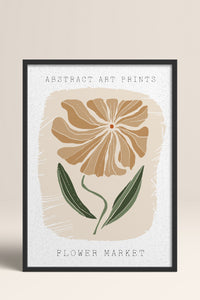 HOMEPACK Ahşap Çerçeveli Tablo Çerçeveli Poster Sanatsal Modern Duvar Dekoru FLOWER-17