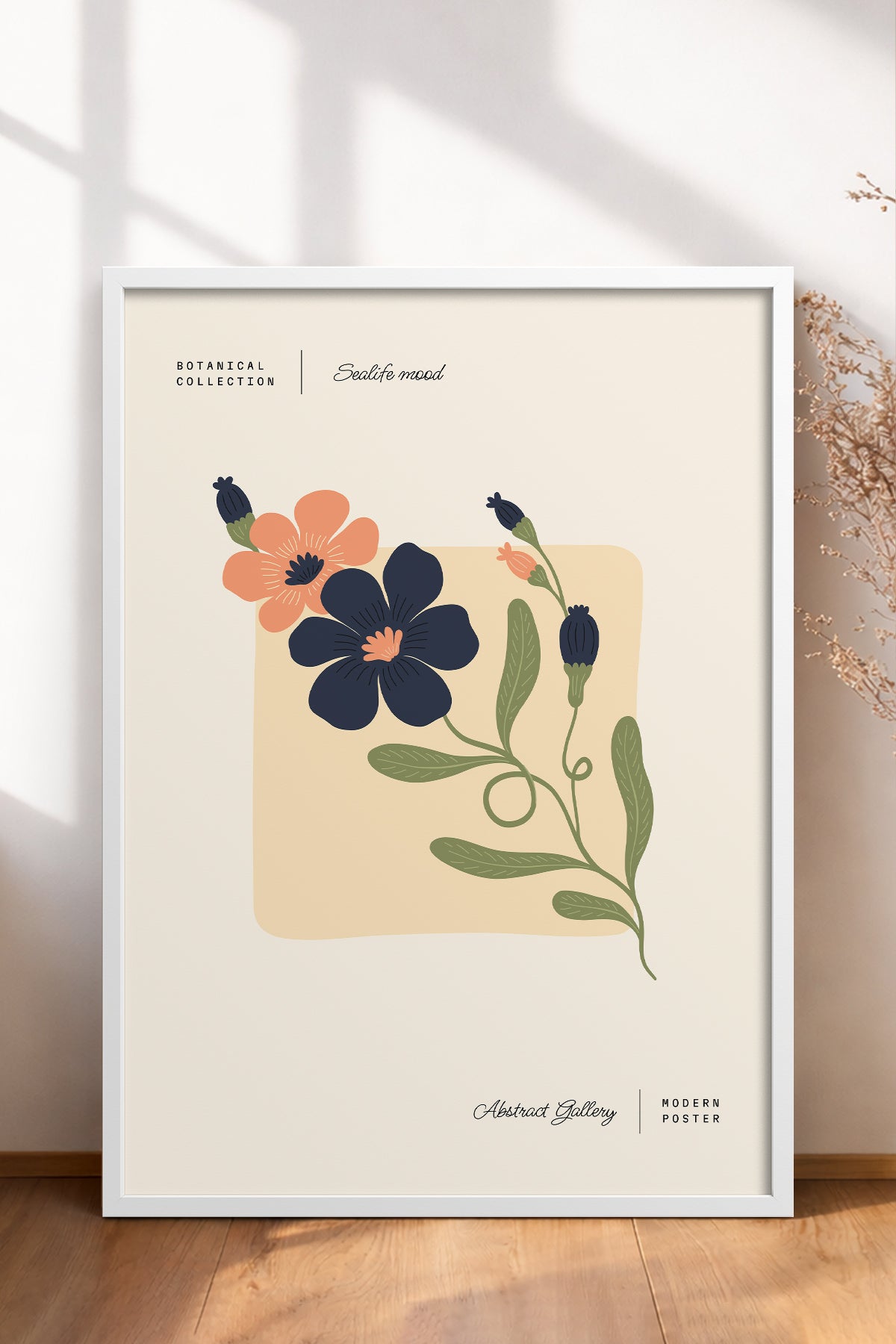 HOMEPACK Ahşap Çerçeveli Tablo Çerçeveli Poster Sanatsal Modern Duvar Dekoru FLOWER-170