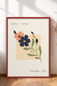HOMEPACK Ahşap Çerçeveli Tablo Çerçeveli Poster Sanatsal Modern Duvar Dekoru FLOWER-170