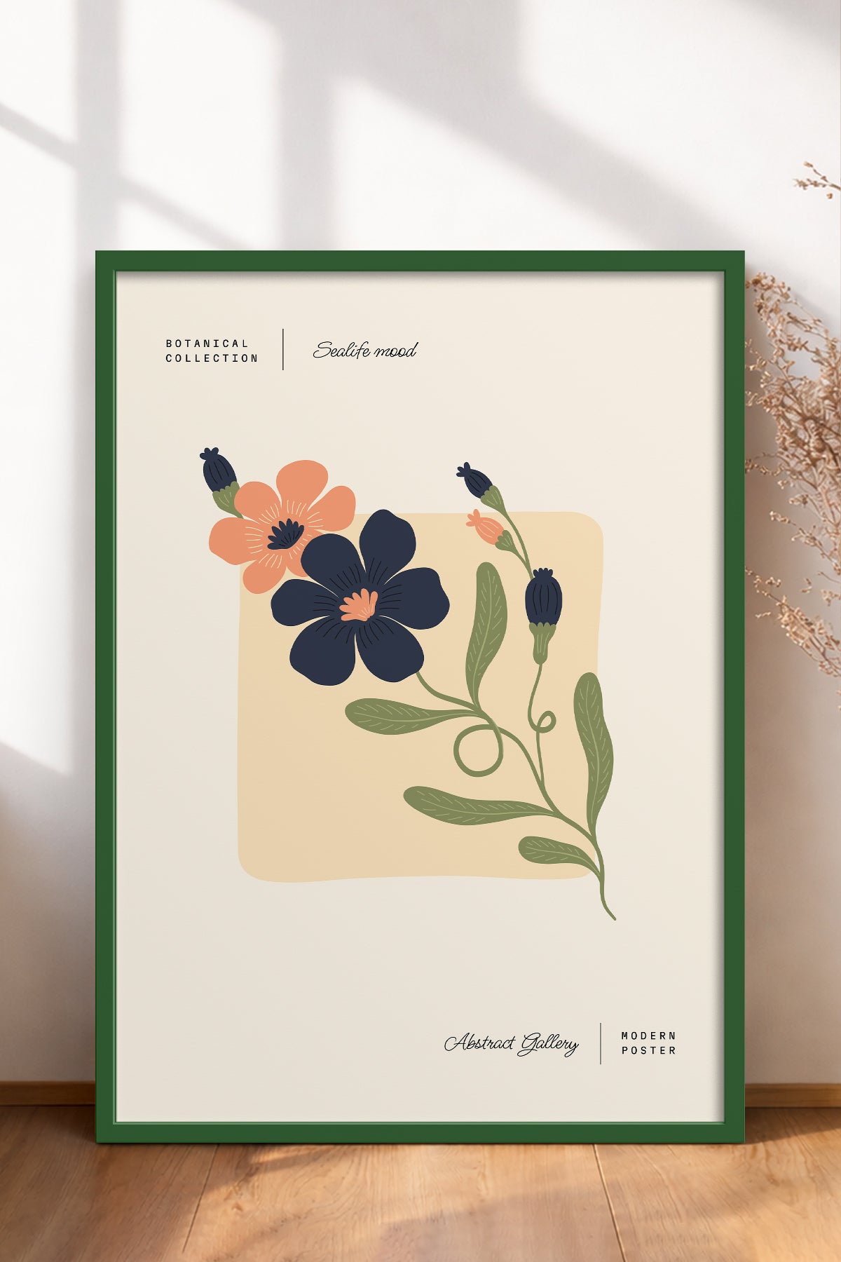 HOMEPACK Ahşap Çerçeveli Tablo Çerçeveli Poster Sanatsal Modern Duvar Dekoru FLOWER-170
