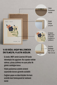 HOMEPACK Ahşap Çerçeveli Tablo Çerçeveli Poster Sanatsal Modern Duvar Dekoru FLOWER-170