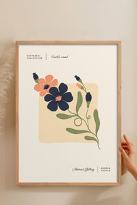 HOMEPACK Ahşap Çerçeveli Tablo Çerçeveli Poster Sanatsal Modern Duvar Dekoru FLOWER-170