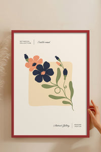HOMEPACK Ahşap Çerçeveli Tablo Çerçeveli Poster Sanatsal Modern Duvar Dekoru FLOWER-170