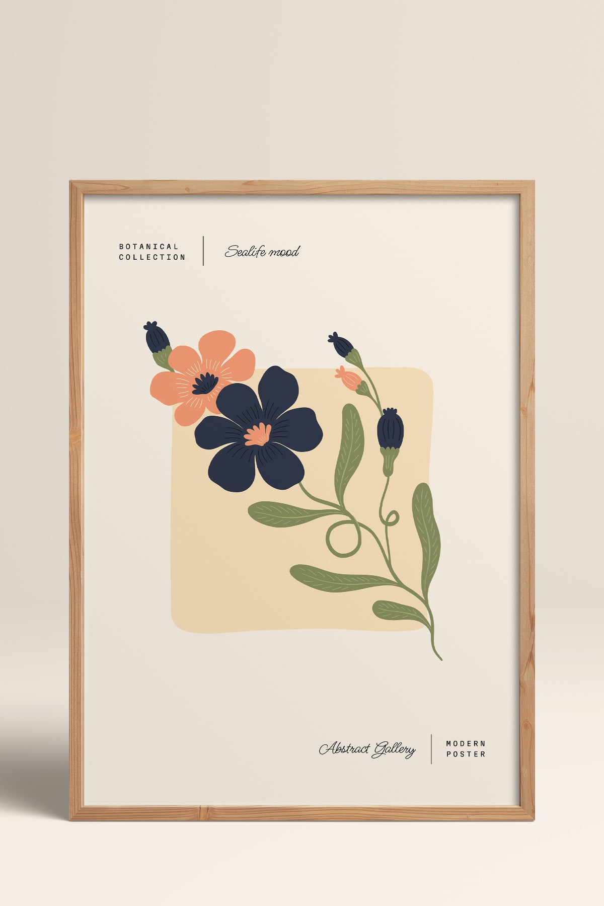 HOMEPACK Ahşap Çerçeveli Tablo Çerçeveli Poster Sanatsal Modern Duvar Dekoru FLOWER-170