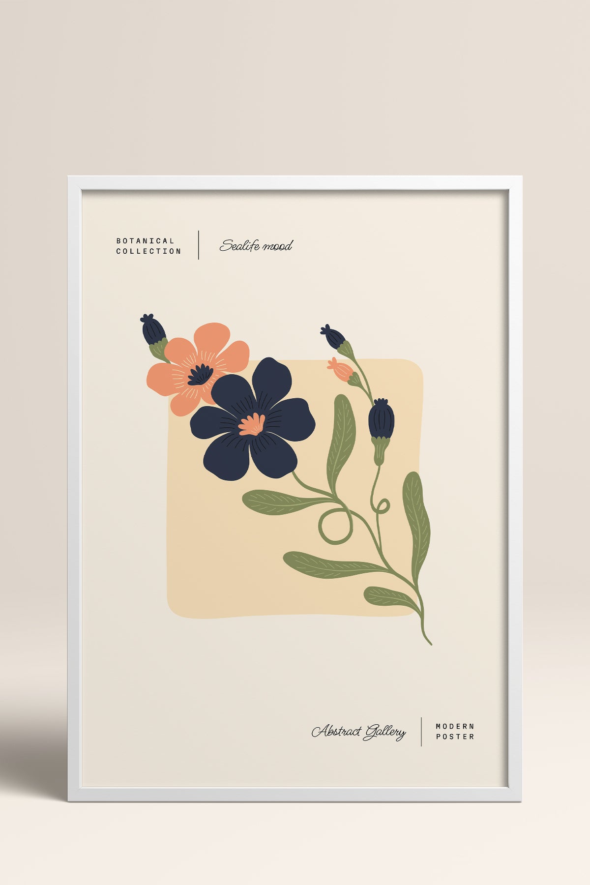 HOMEPACK Ahşap Çerçeveli Tablo Çerçeveli Poster Sanatsal Modern Duvar Dekoru FLOWER-170