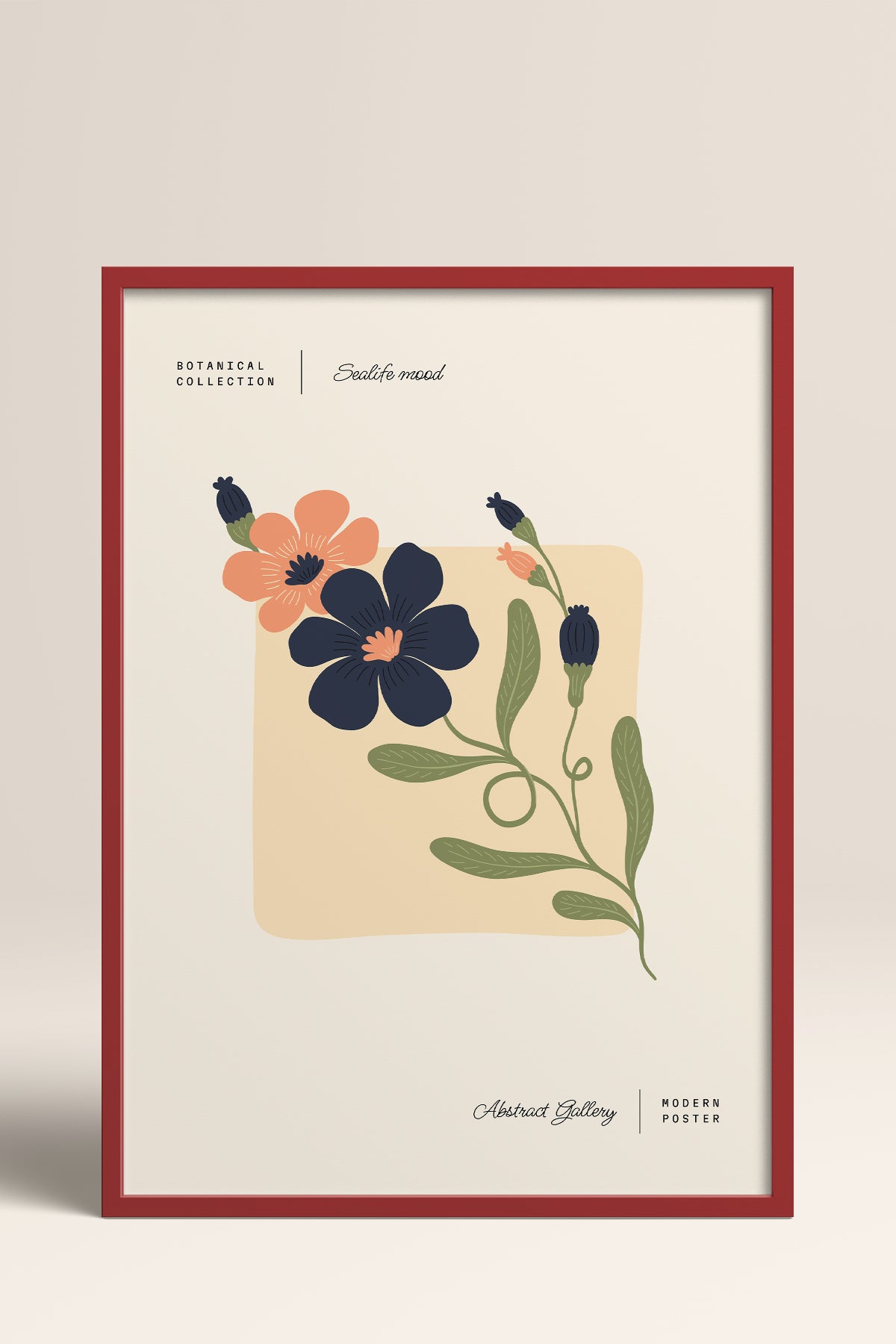HOMEPACK Ahşap Çerçeveli Tablo Çerçeveli Poster Sanatsal Modern Duvar Dekoru FLOWER-170