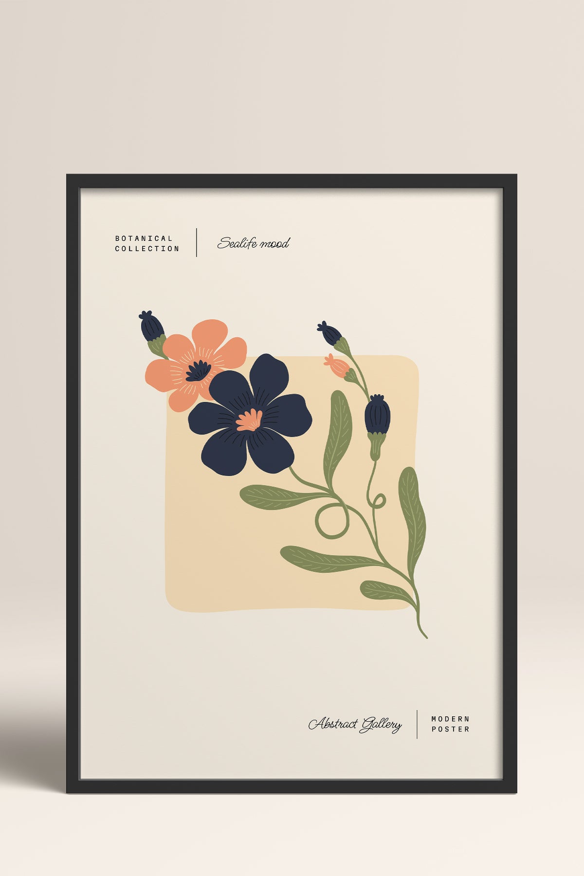 HOMEPACK Ahşap Çerçeveli Tablo Çerçeveli Poster Sanatsal Modern Duvar Dekoru FLOWER-170
