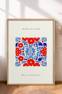 HOMEPACK Ahşap Çerçeveli Tablo Çerçeveli Poster Sanatsal Modern Duvar Dekoru FLOWER-172