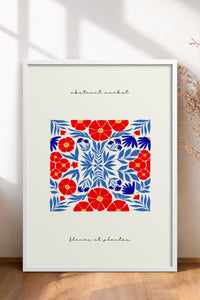 HOMEPACK Ahşap Çerçeveli Tablo Çerçeveli Poster Sanatsal Modern Duvar Dekoru FLOWER-172