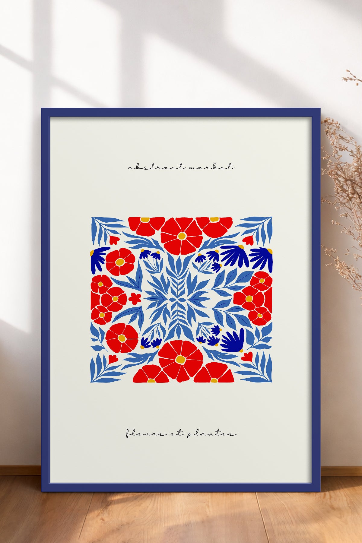 HOMEPACK Ahşap Çerçeveli Tablo Çerçeveli Poster Sanatsal Modern Duvar Dekoru FLOWER-172