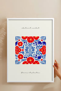 HOMEPACK Ahşap Çerçeveli Tablo Çerçeveli Poster Sanatsal Modern Duvar Dekoru FLOWER-172