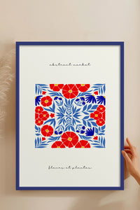 HOMEPACK Ahşap Çerçeveli Tablo Çerçeveli Poster Sanatsal Modern Duvar Dekoru FLOWER-172