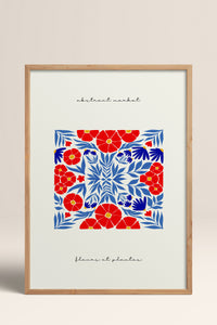 HOMEPACK Ahşap Çerçeveli Tablo Çerçeveli Poster Sanatsal Modern Duvar Dekoru FLOWER-172
