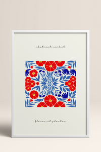 HOMEPACK Ahşap Çerçeveli Tablo Çerçeveli Poster Sanatsal Modern Duvar Dekoru FLOWER-172