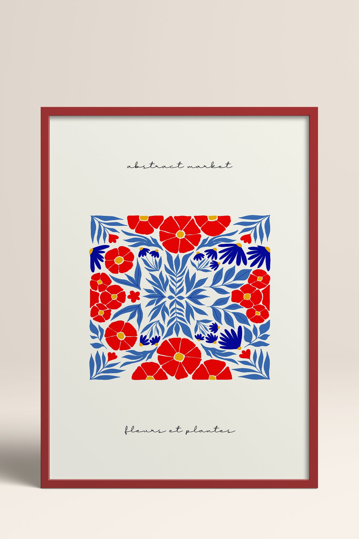 HOMEPACK Ahşap Çerçeveli Tablo Çerçeveli Poster Sanatsal Modern Duvar Dekoru FLOWER-172