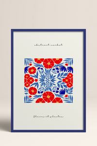 HOMEPACK Ahşap Çerçeveli Tablo Çerçeveli Poster Sanatsal Modern Duvar Dekoru FLOWER-172