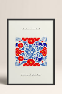 HOMEPACK Ahşap Çerçeveli Tablo Çerçeveli Poster Sanatsal Modern Duvar Dekoru FLOWER-172