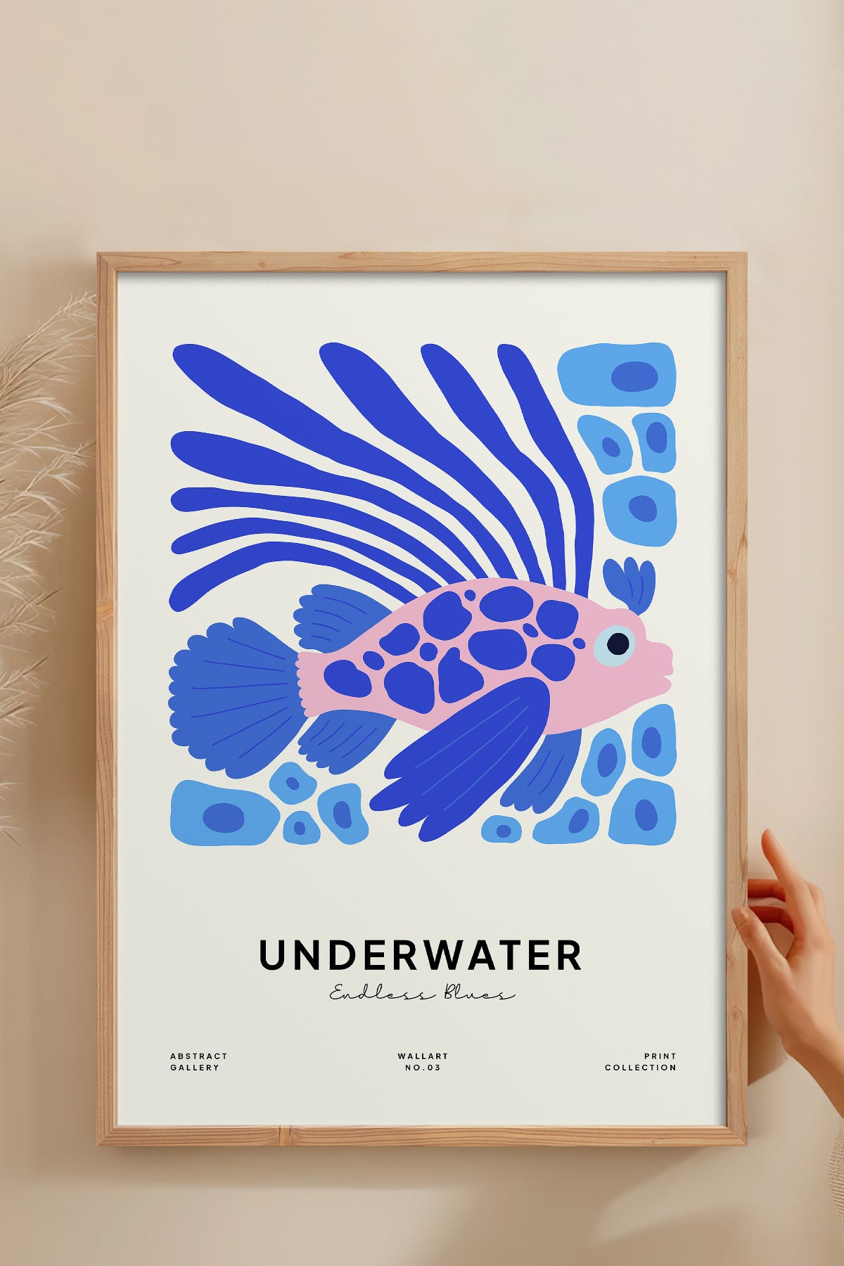 HOMEPACK Ahşap Çerçeveli Tablo Çerçeveli Poster Sanatsal Modern Duvar Dekoru FLOWER-173