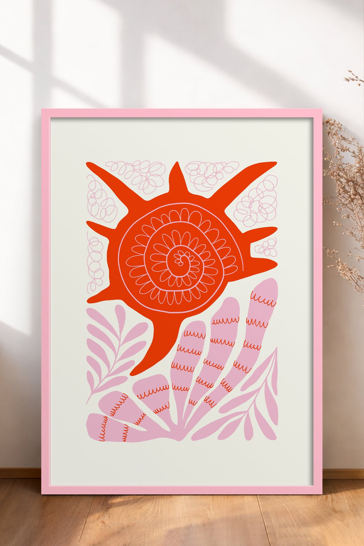 HOMEPACK Ahşap Çerçeveli Tablo Çerçeveli Poster Sanatsal Modern Duvar Dekoru FLOWER-174