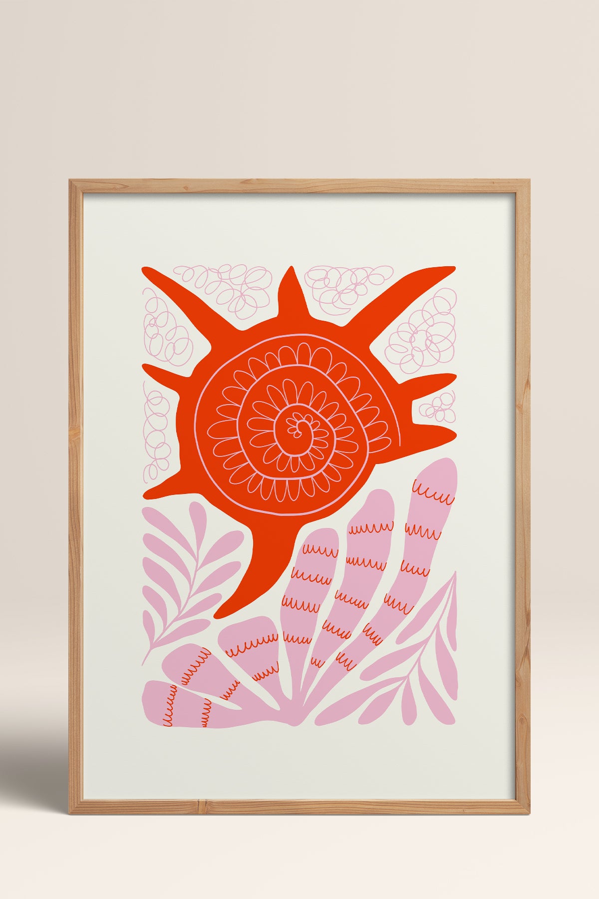 HOMEPACK Ahşap Çerçeveli Tablo Çerçeveli Poster Sanatsal Modern Duvar Dekoru FLOWER-174