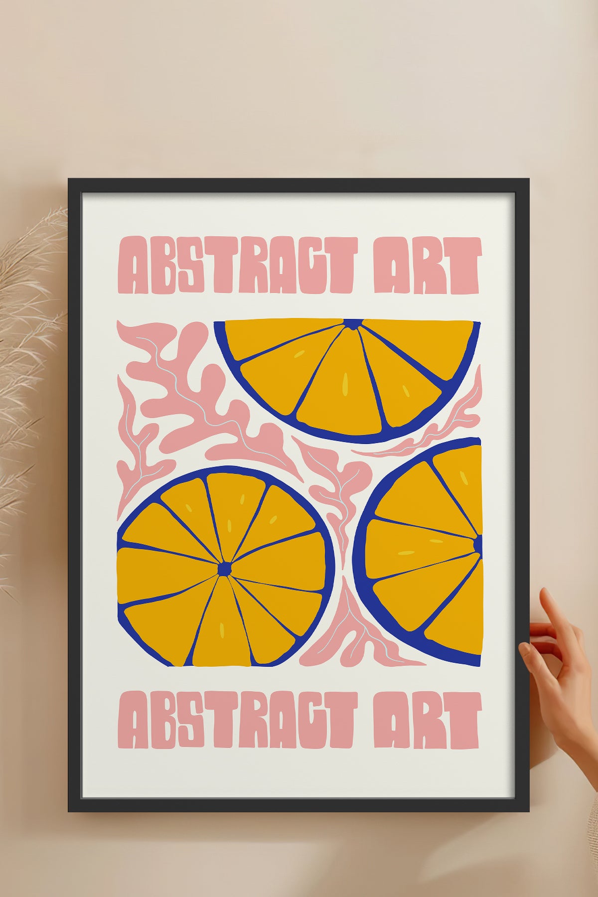 HOMEPACK Ahşap Çerçeveli Tablo Çerçeveli Poster Sanatsal Modern Duvar Dekoru FLOWER-176