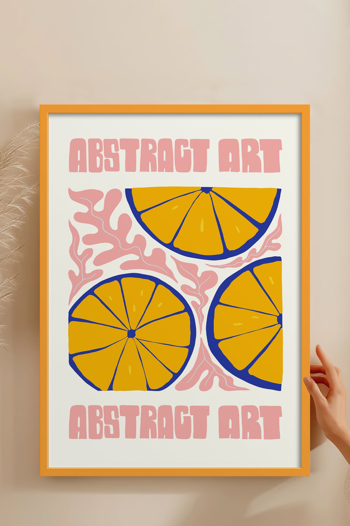 HOMEPACK Ahşap Çerçeveli Tablo Çerçeveli Poster Sanatsal Modern Duvar Dekoru FLOWER-176