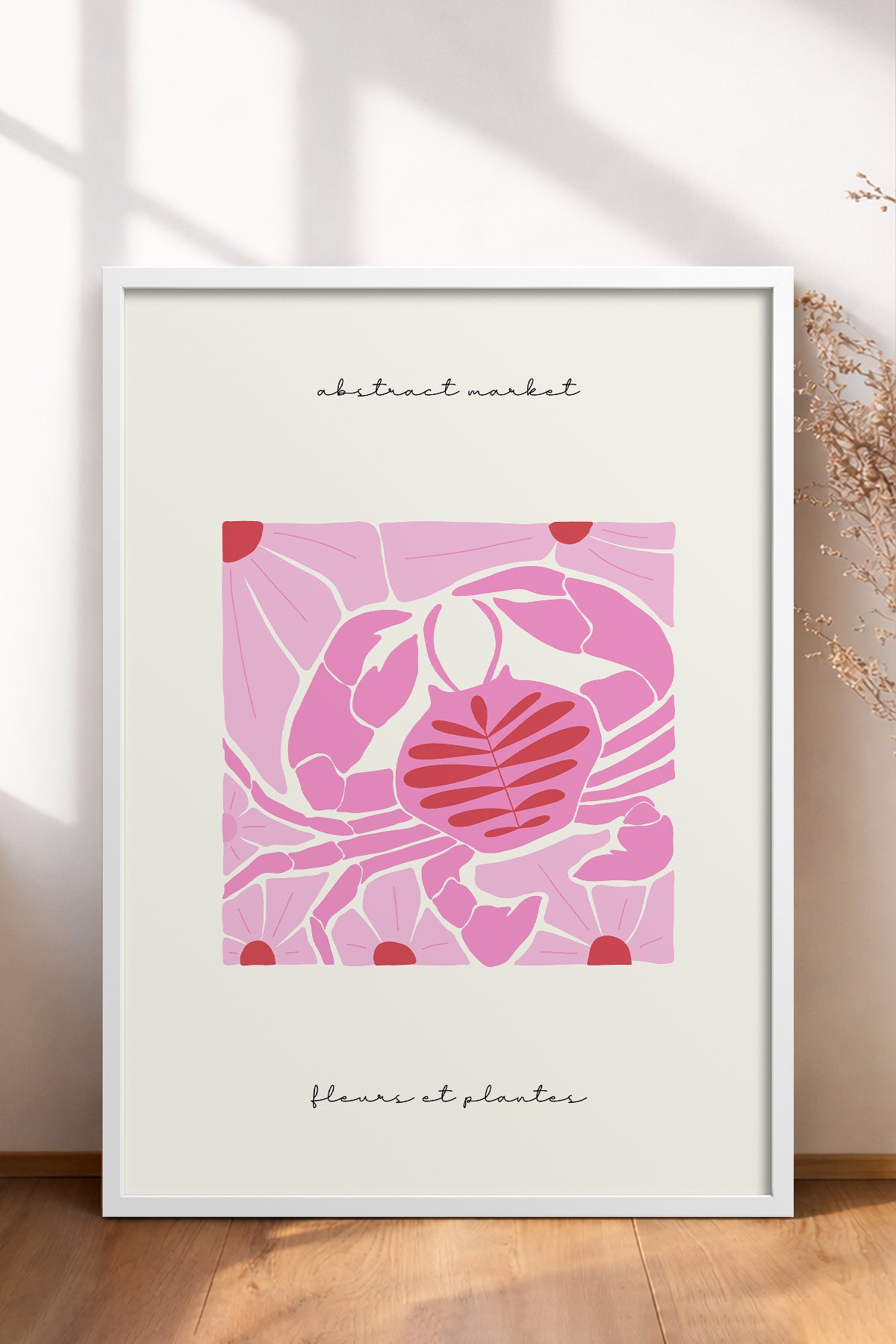 HOMEPACK Ahşap Çerçeveli Tablo Çerçeveli Poster Sanatsal Modern Duvar Dekoru FLOWER-177