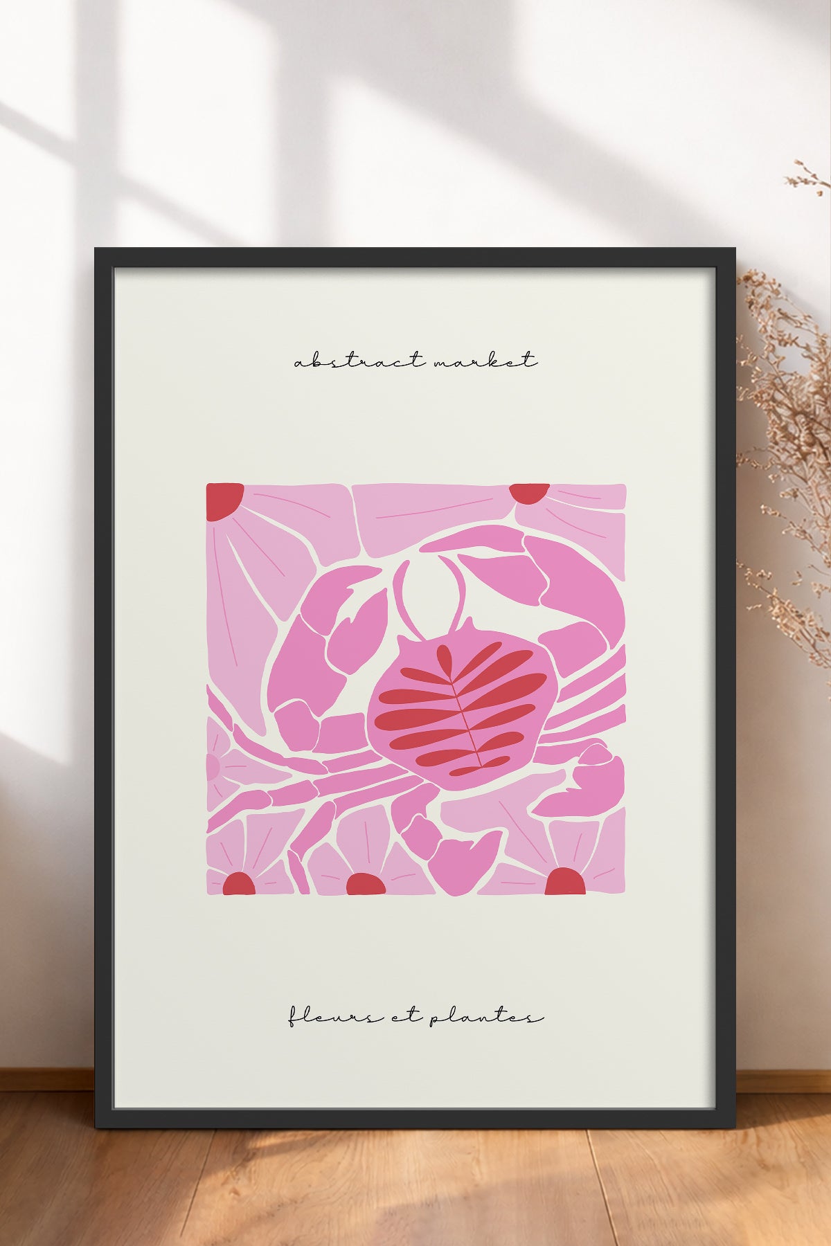 HOMEPACK Ahşap Çerçeveli Tablo Çerçeveli Poster Sanatsal Modern Duvar Dekoru FLOWER-177