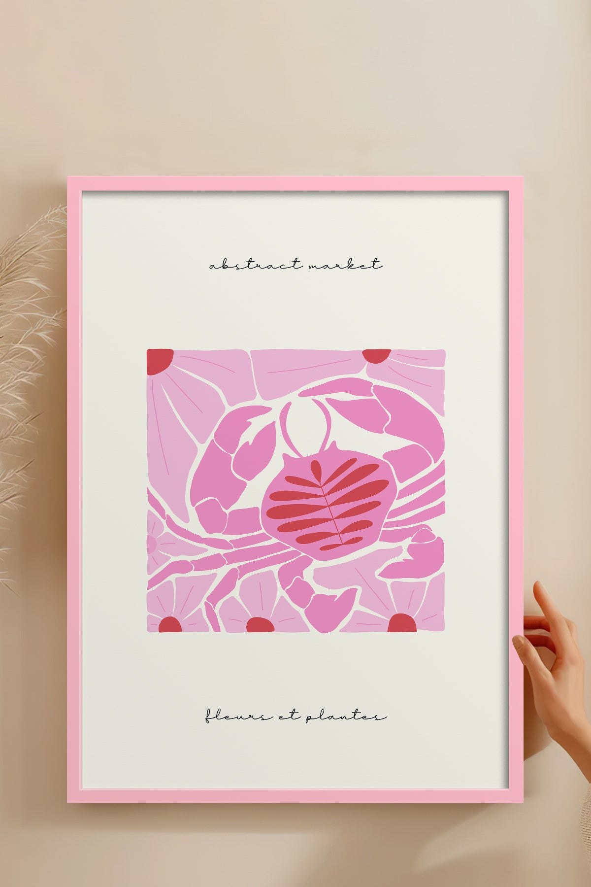HOMEPACK Ahşap Çerçeveli Tablo Çerçeveli Poster Sanatsal Modern Duvar Dekoru FLOWER-177