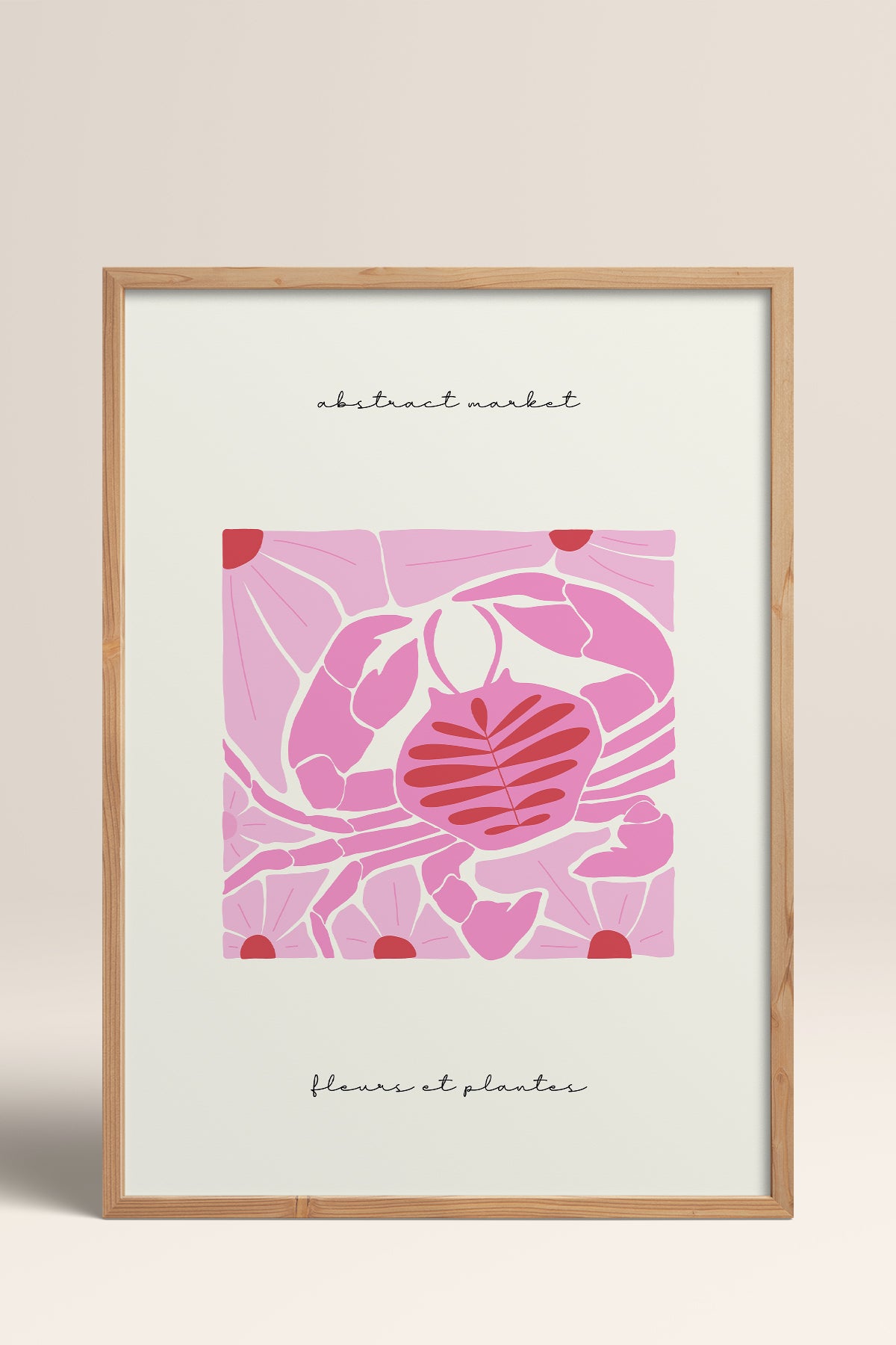 HOMEPACK Ahşap Çerçeveli Tablo Çerçeveli Poster Sanatsal Modern Duvar Dekoru FLOWER-177