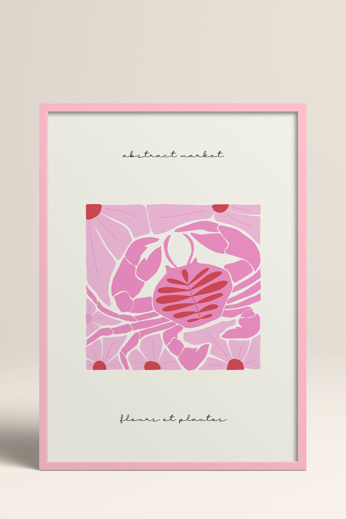 HOMEPACK Ahşap Çerçeveli Tablo Çerçeveli Poster Sanatsal Modern Duvar Dekoru FLOWER-177