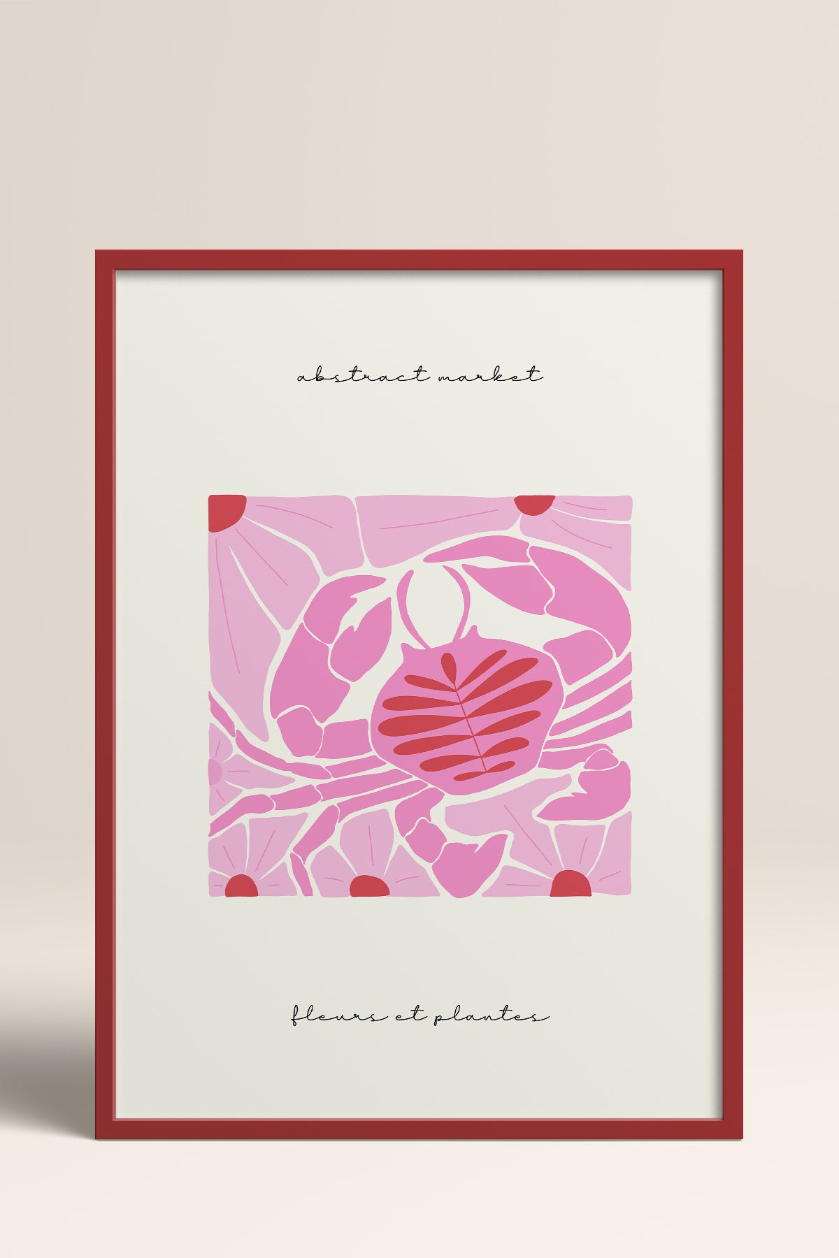 HOMEPACK Ahşap Çerçeveli Tablo Çerçeveli Poster Sanatsal Modern Duvar Dekoru FLOWER-177