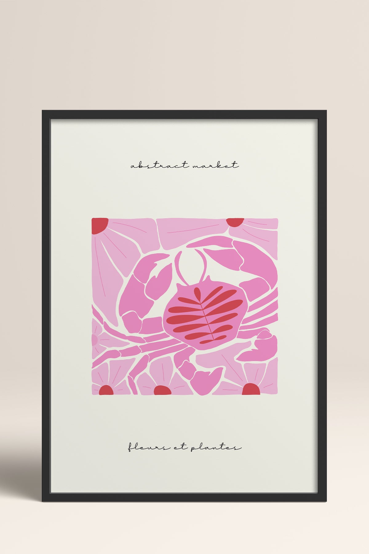 HOMEPACK Ahşap Çerçeveli Tablo Çerçeveli Poster Sanatsal Modern Duvar Dekoru FLOWER-177