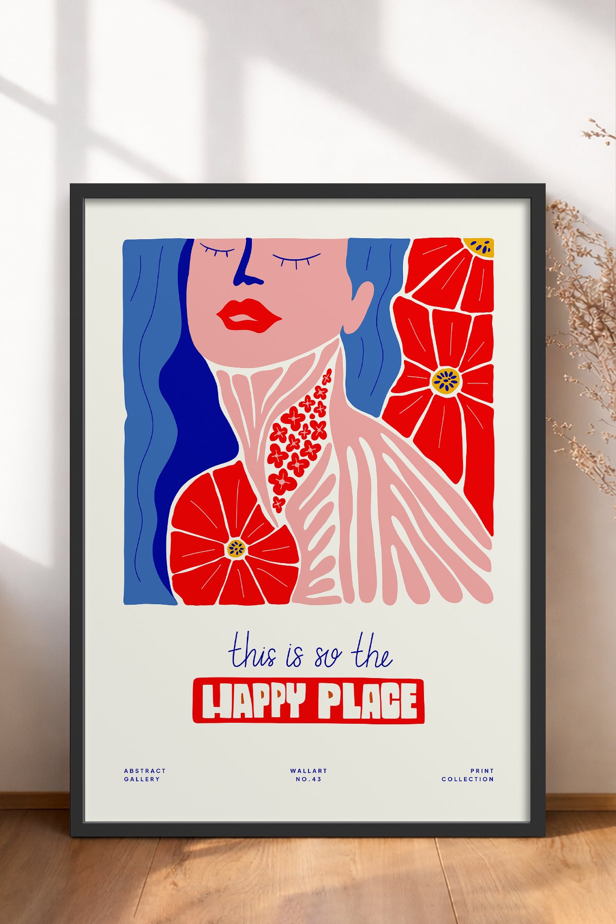 HOMEPACK Ahşap Çerçeveli Tablo Çerçeveli Poster Sanatsal Modern Duvar Dekoru FLOWER-181