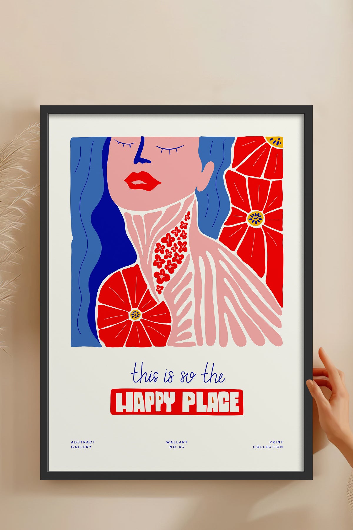 HOMEPACK Ahşap Çerçeveli Tablo Çerçeveli Poster Sanatsal Modern Duvar Dekoru FLOWER-181