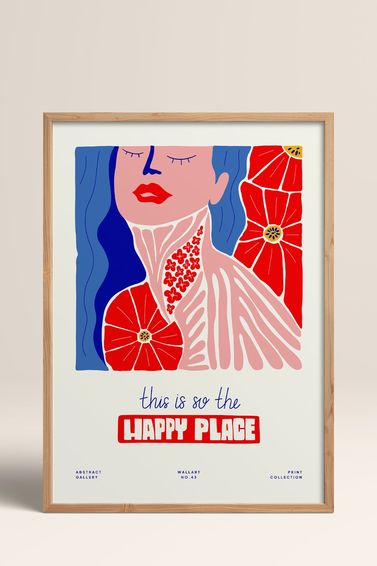 HOMEPACK Ahşap Çerçeveli Tablo Çerçeveli Poster Sanatsal Modern Duvar Dekoru FLOWER-181